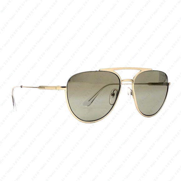 PRADA PR 50US ZVN6O0 56mm Pale Gold / Light Brown Gold Lenses Sunglasses - Picture 8 of 9